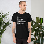 Eat Sleep Woodwork Repeat T-Shirt - Crafted Cutz