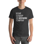 Eat Sleep Woodwork Repeat T-Shirt - Crafted Cutz