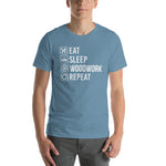 Eat Sleep Woodwork Repeat T-Shirt - Crafted Cutz