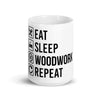 Eat Sleep Woodwork Repeat Coffee Mug